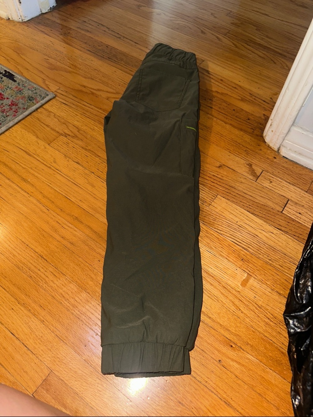 Kids Elastic-Cuff Casual Joggers in Olive Green